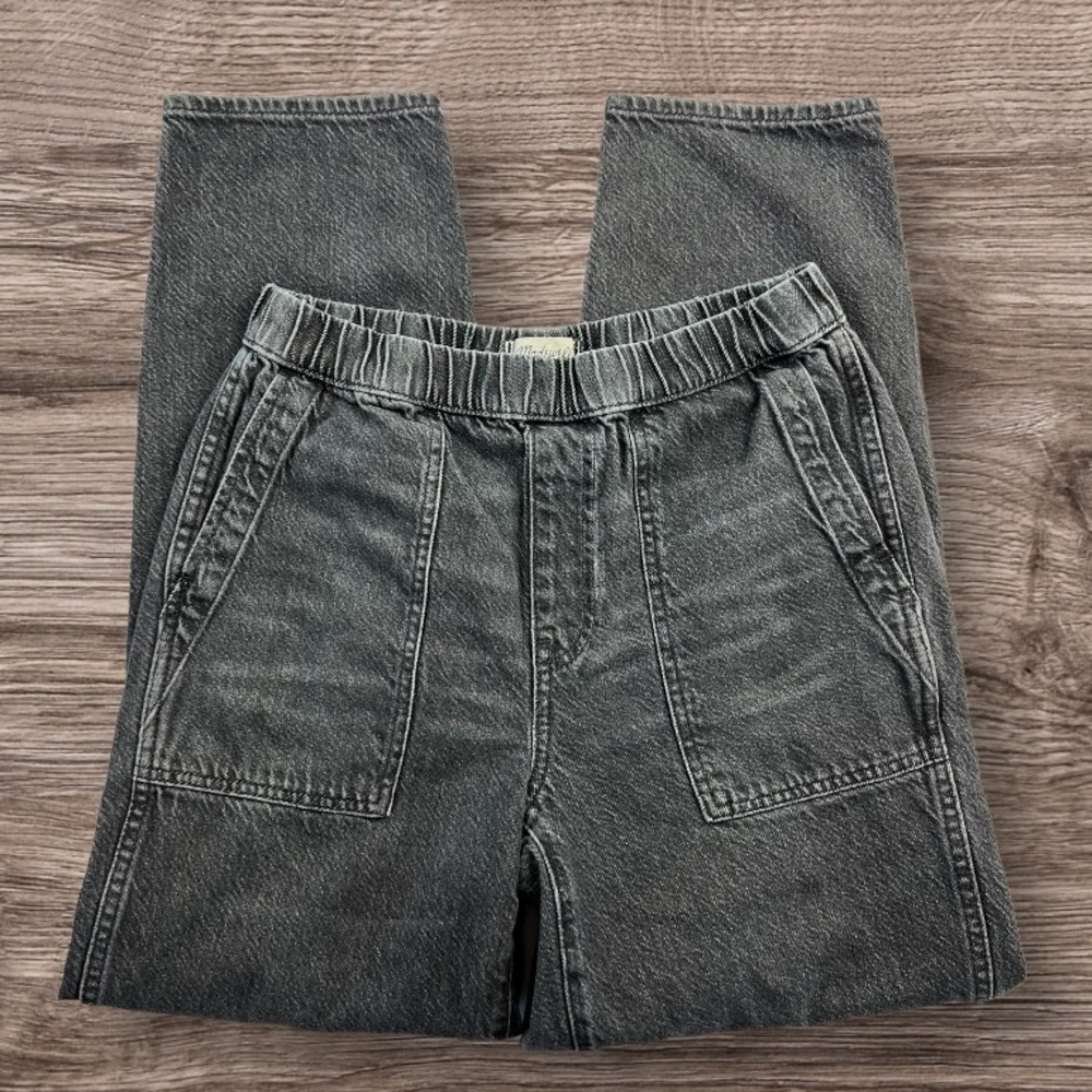 Madewell Relaxed Pull On Elastic Waist Medium Denim Jeans Sz: ST - Picture 1 of 14